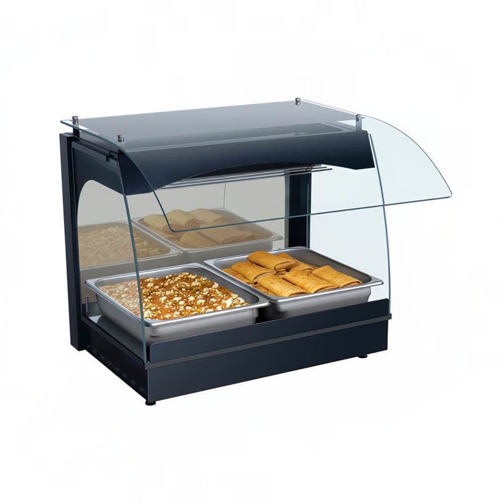 Hatco GRCMW-1 22 1/8" Self Service Countertop Heated Display Case  - (1) Shelf, Black, 120v