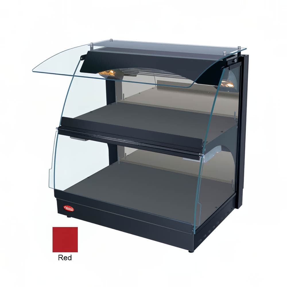 Hatco GRCMW-1D 26" Self Service Countertop Heated Display Case  - (2) Shelves, Red, 120v