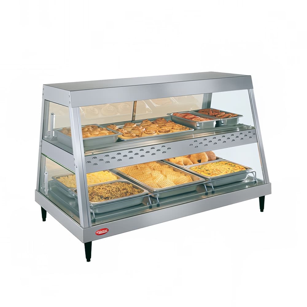 Hatco GRHD-3PD 45 1/2" Full Service Countertop Heated Display Case  - (2) Shelves, 120v