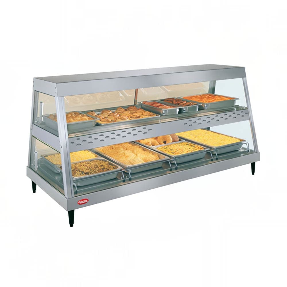 Hatco GRHD-4PD 58 1/2" Full Service Countertop Heated Display Case  - (2) Shelves, 120v