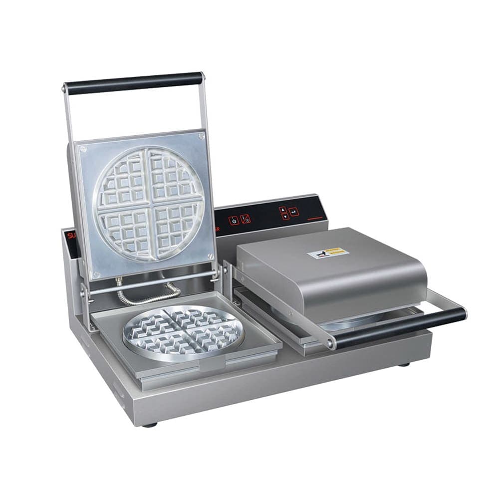Hatco RWM-2 Double Classic American Waffle Maker w/ Cast Aluminum Grids, 1800W