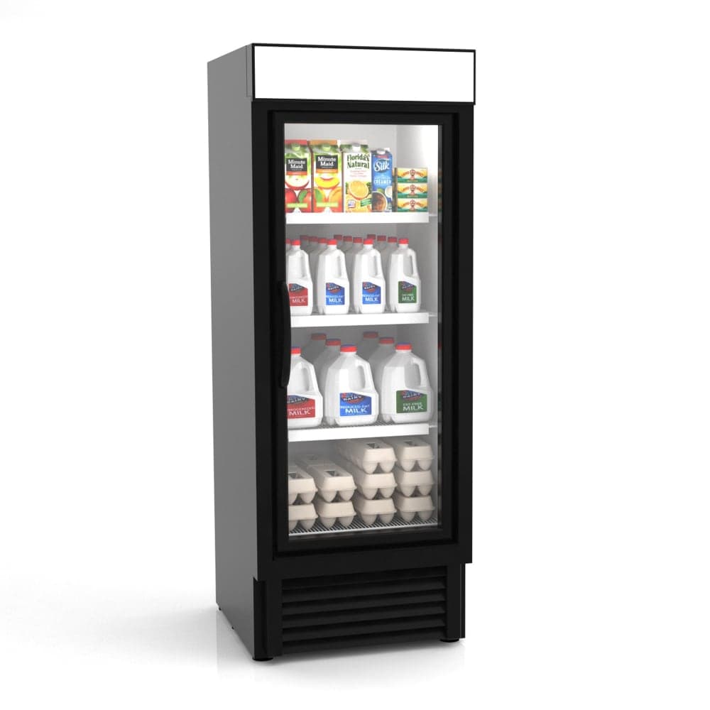 Hussmann VRM1B 29 5/8" microSC™ One Section Glass Door Merchandiser - (1) Left Hinge Door, Black, 115v