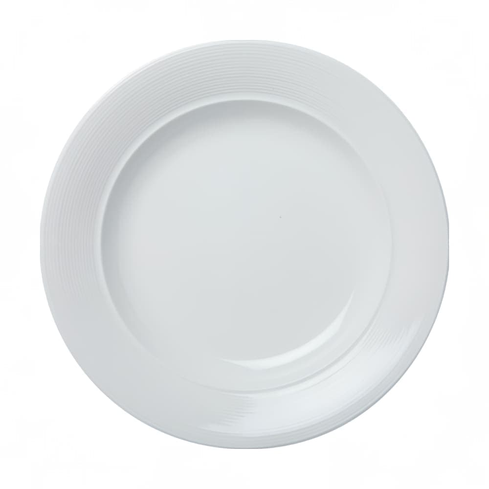 Cameo China 6 1/2" Round Royalmont Embossed Rim Plate - Ceramic, White (302-61)