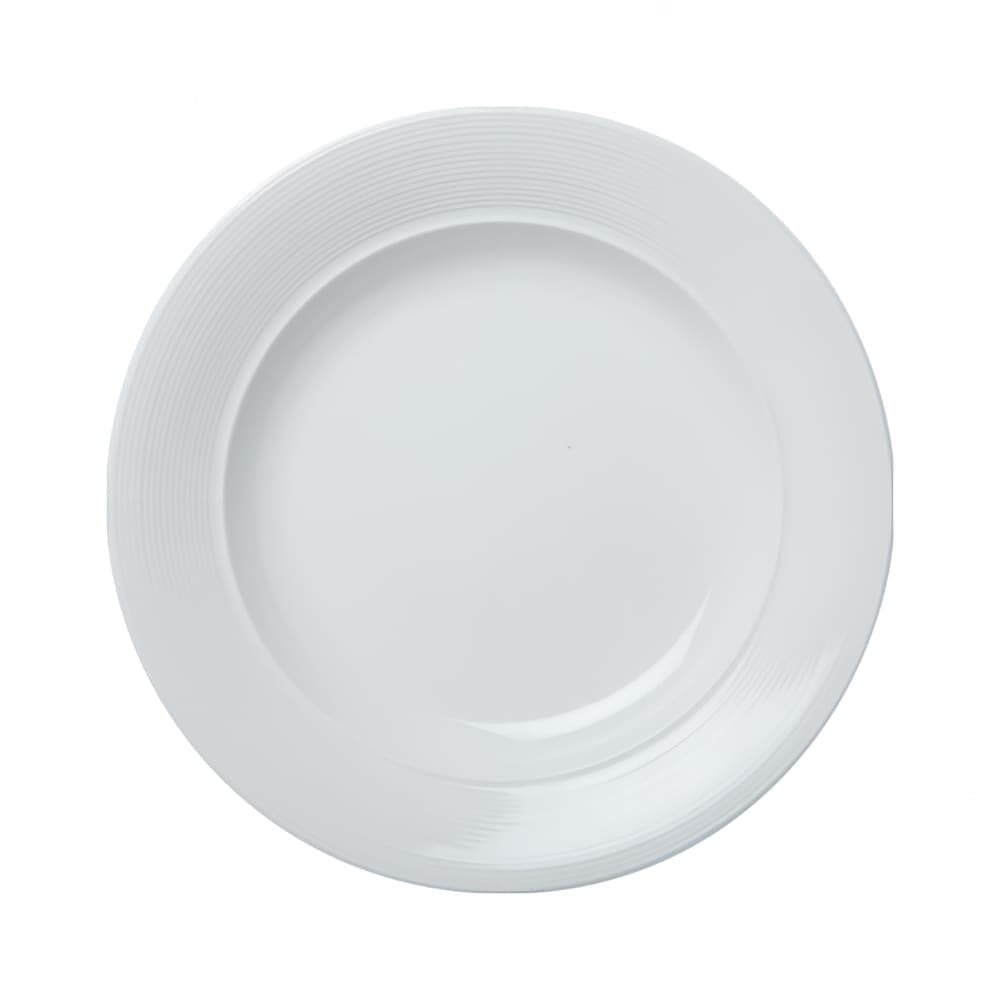 Cameo China 7 1/2" Round Royalmont Embossed Rim Plate - Ceramic, White (302-71)