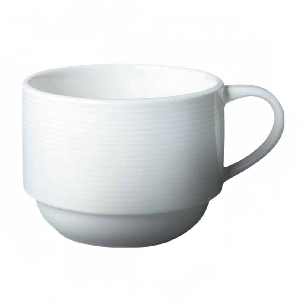 Cameo China 8 oz Royalmont Stackable Cup - Ceramic, White (302-80C)