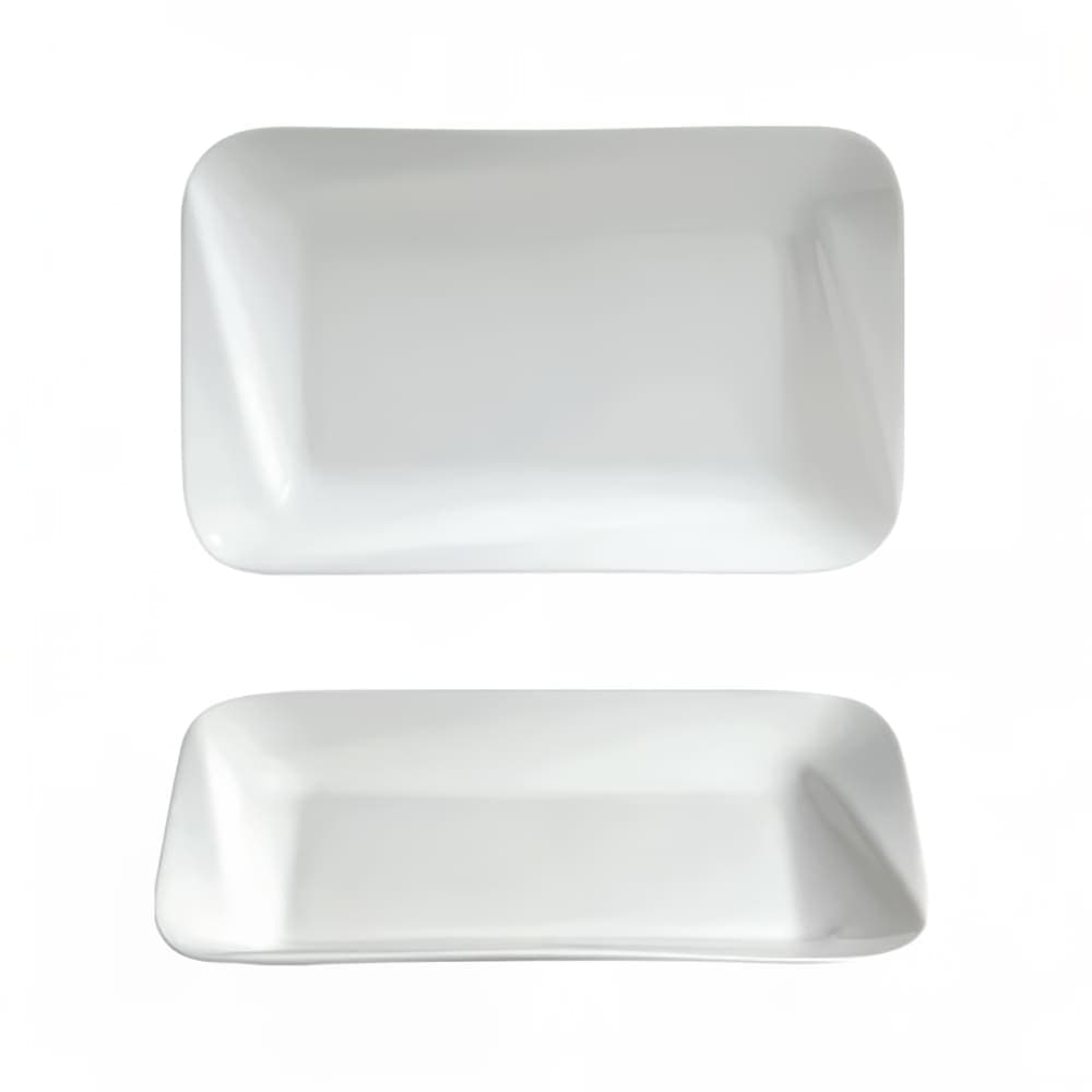 Cameo China 9" x 5-3/4" Rectangular Slant Platter - Ceramic, White (707-93)