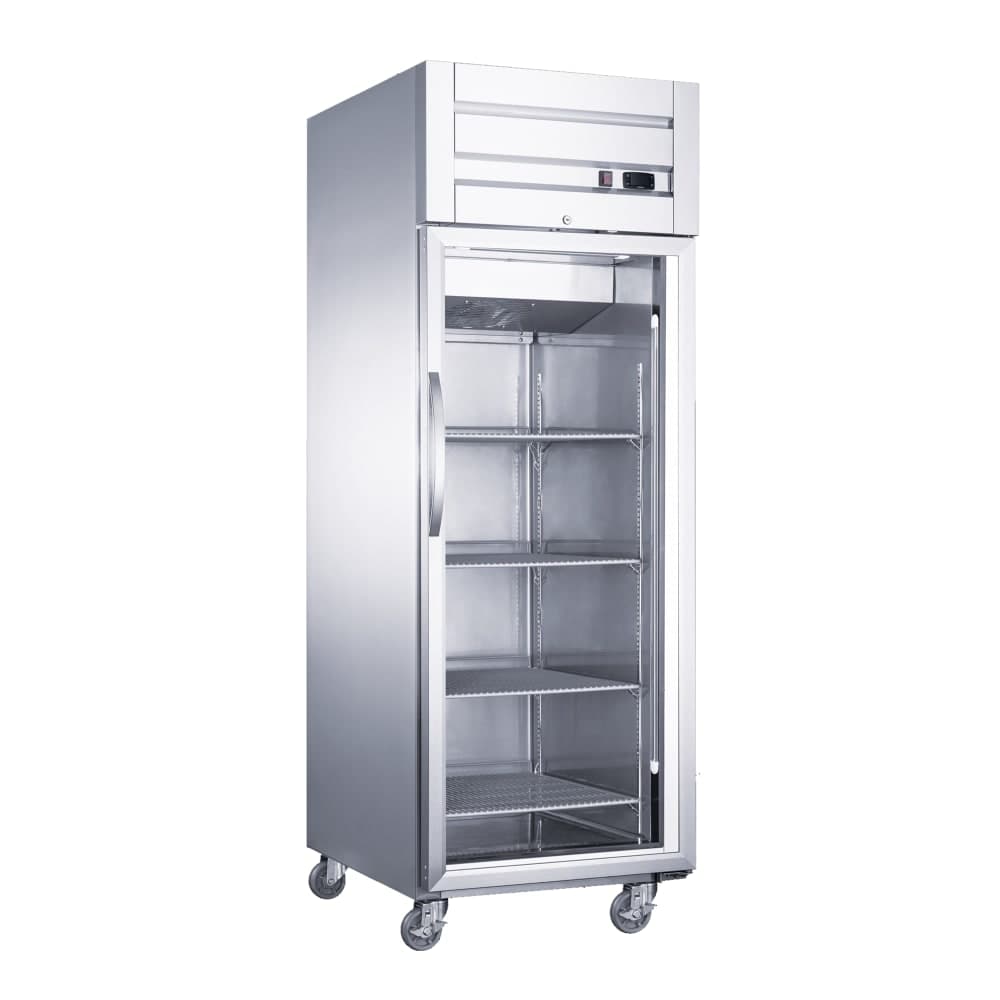 Dukers D28AR-GS1 27 1/2" One Section Reach In Refrigerator, (1) Right Hinge Glass Door, 115v