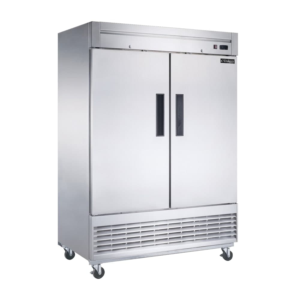 Dukers D55F 55 1/8" Two Section Reach In Freezer, (2) Left/Right Hinge Solid Doors, 115v