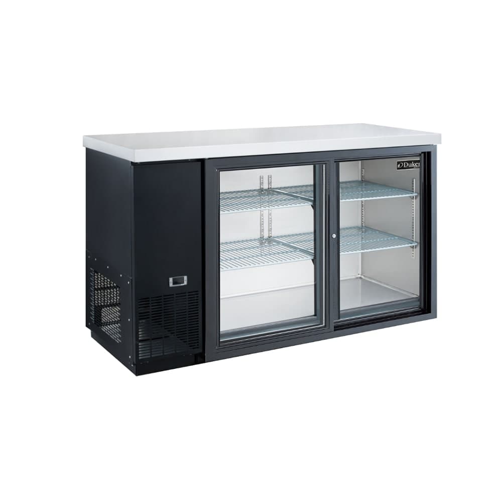 Dukers DBB48-S2 49 1/4" Bar Refrigerator - 2 Sliding Glass Doors, Black, 115v