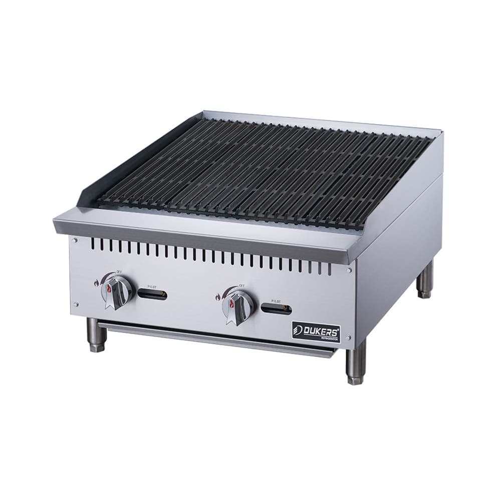 Dukers DCCB24 24" Gas Charbroiler w/ Cast Iron Grates - Convertible