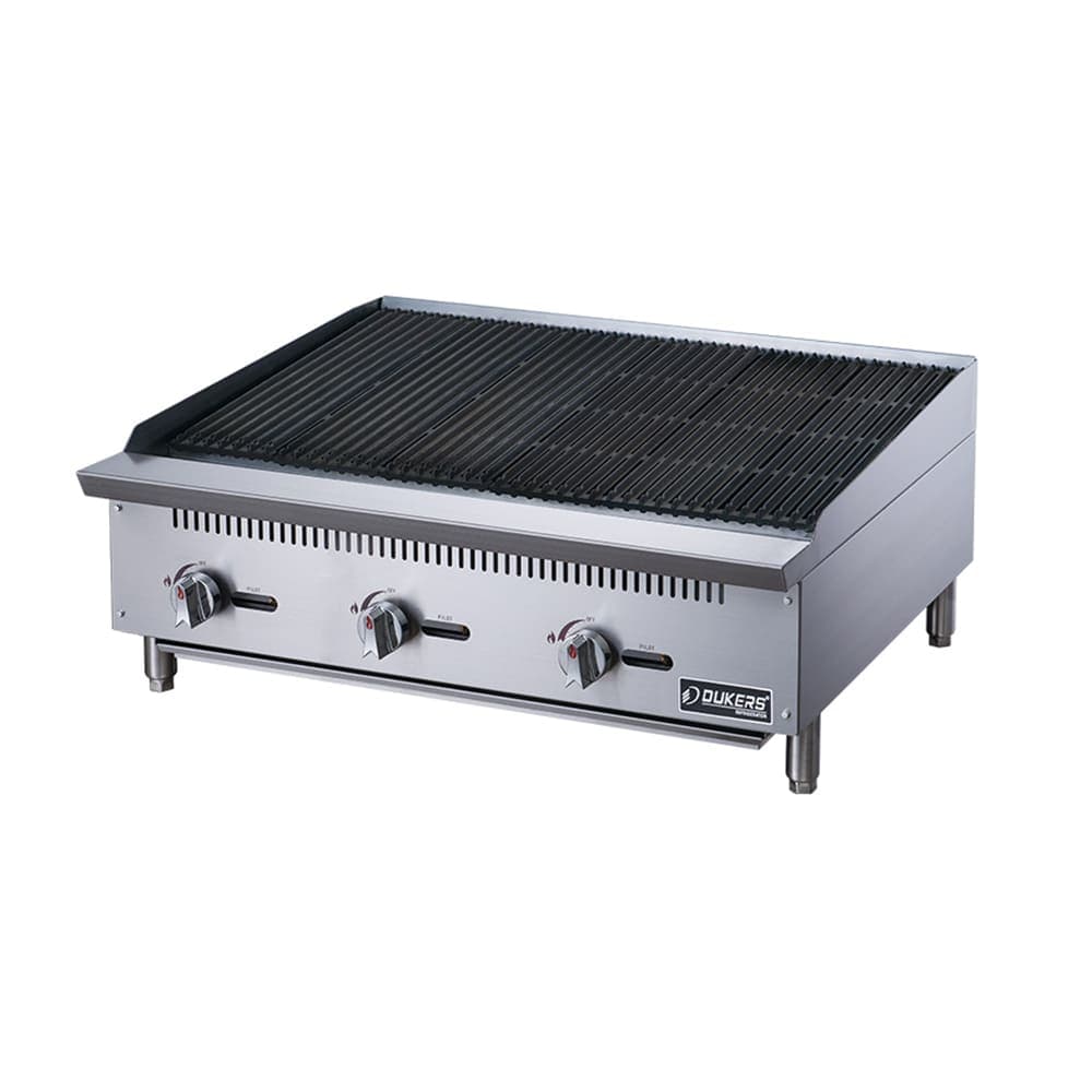 Dukers DCCB36 36" Gas Charbroiler w/ Cast Iron Grates - Convertible