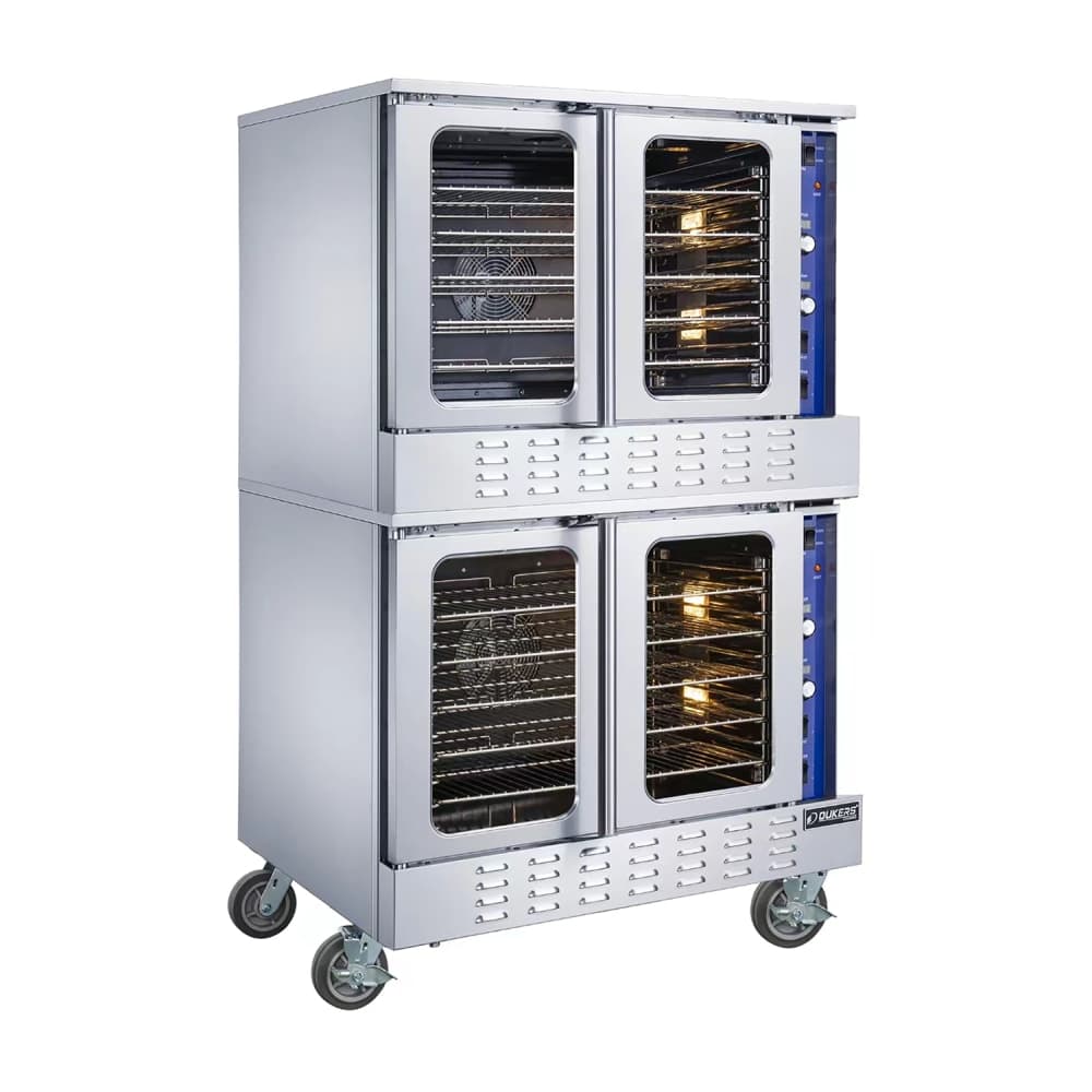 Dukers DCCOG2 Double Full Size Convertible Gas Convection Oven - 108,000 BTU