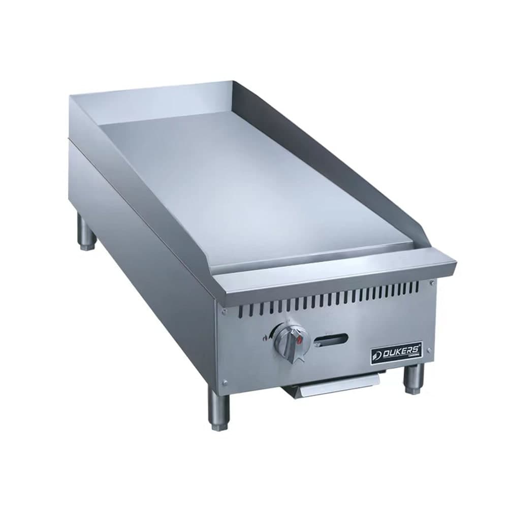 Dukers DCGM12 12" Gas Griddle w/ Manual Controls - 3/4" Steel Plate, Convertible