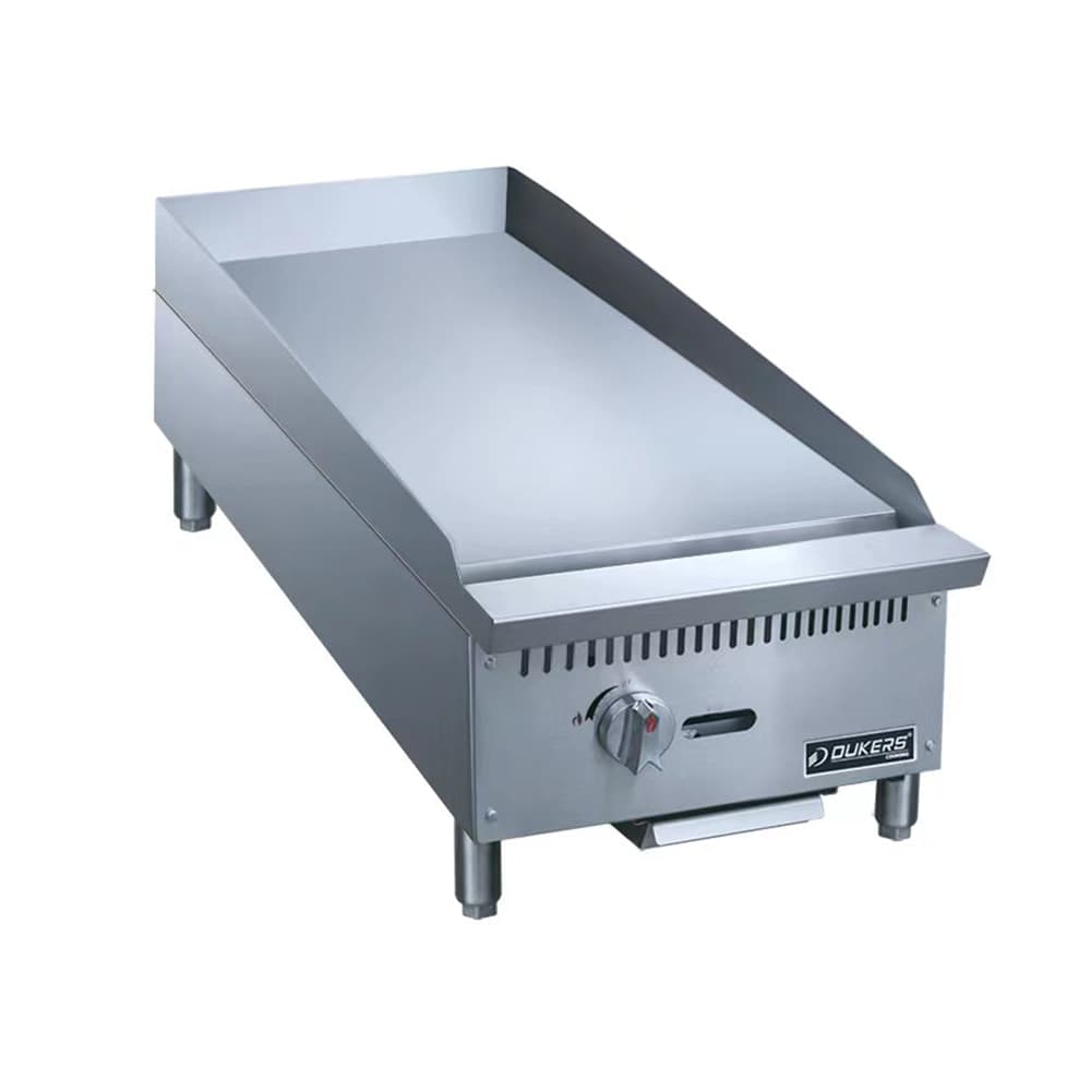 Dukers DCGMA12 12" Gas Griddle w/ Manual Controls - 1" Steel Plate, Convertible