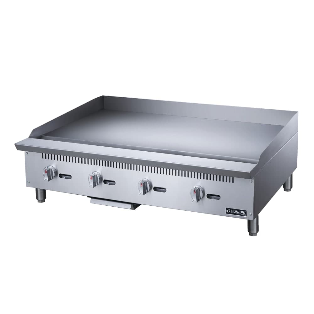 Dukers DCGMA48 48" Gas Griddle w/ Manual Controls - 1" Steel Plate, Convertible
