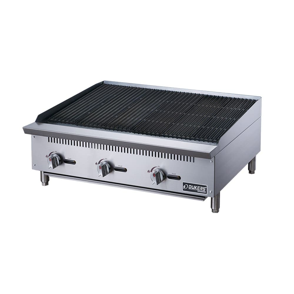 Dukers DCRB36 36" Gas Charbroiler w/ Cast Iron Grates - Convertible