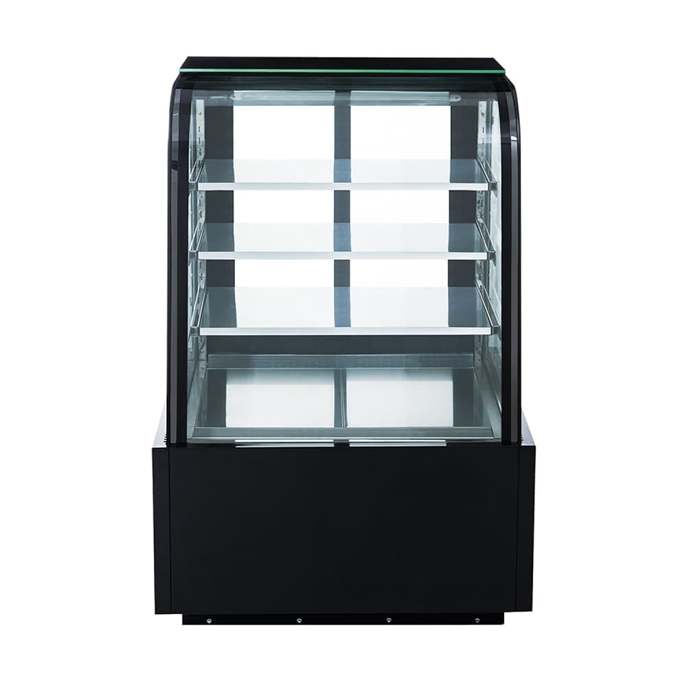 Dukers DDM48R-CB 48" Full Service Bakery Case w/ Curved Glass - (4) Levels, 115v