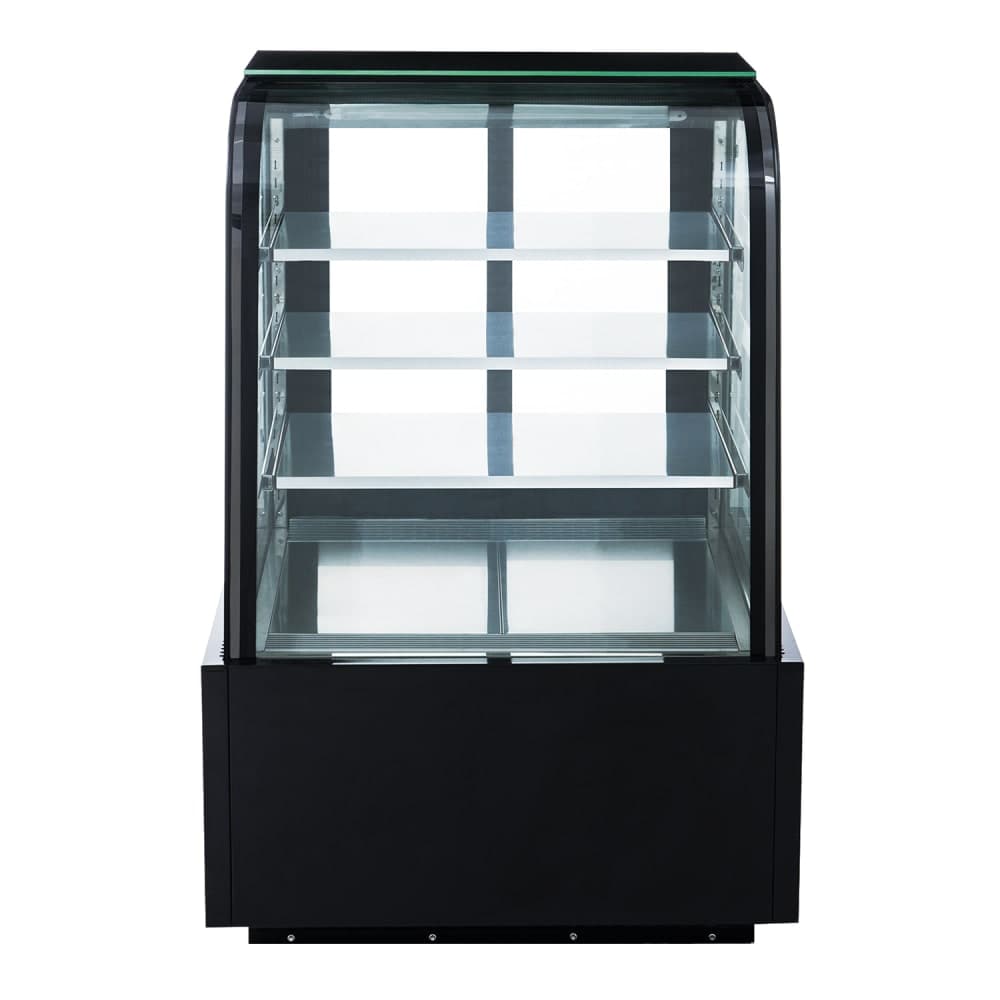 Dukers DDM72R-CB 72" Full Service Bakery Case w/ Curved Glass - (4) Levels, 115v