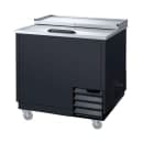 Dukers DHBC36 36 3/4" Forced Air Bottle Cooler - Holds (628) 12 oz Bottles, Lid Locks, Black, 115v thumbnail 3