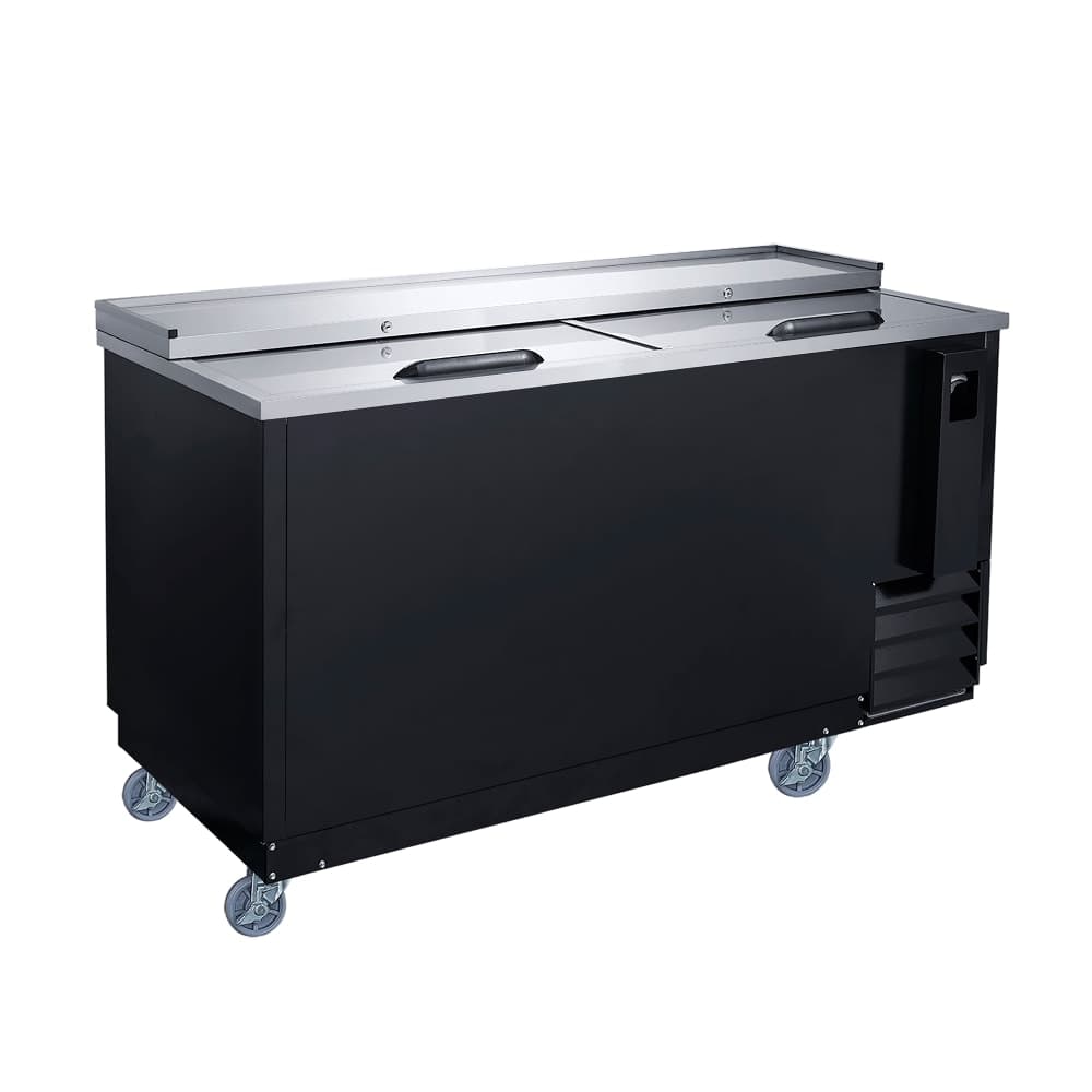 Dukers DHBC65 64 3/4" Forced Air Bottle Cooler - Holds (1262) 12 oz Bottles, Lid Locks, Black, 115v