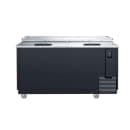 Dukers DHBC65 64 3/4" Forced Air Bottle Cooler - Holds (1262) 12 oz Bottles, Lid Locks, Black, 115v thumbnail 3