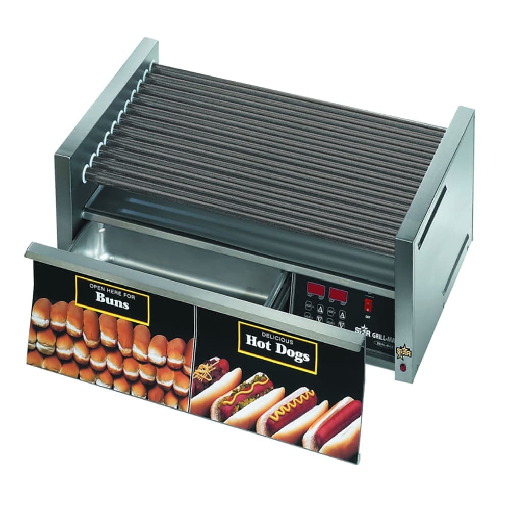 Star 30STBDE 30 Grill-Max® Hot Dog Roller Grill w/ Thermostatic Controls - Slanted Top, 120v