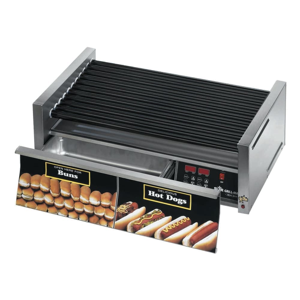 Star 75STBDE 75 Grill-Max® Hot Dog Roller Grill w/ Thermostatic Controls - Slanted Top, 120v