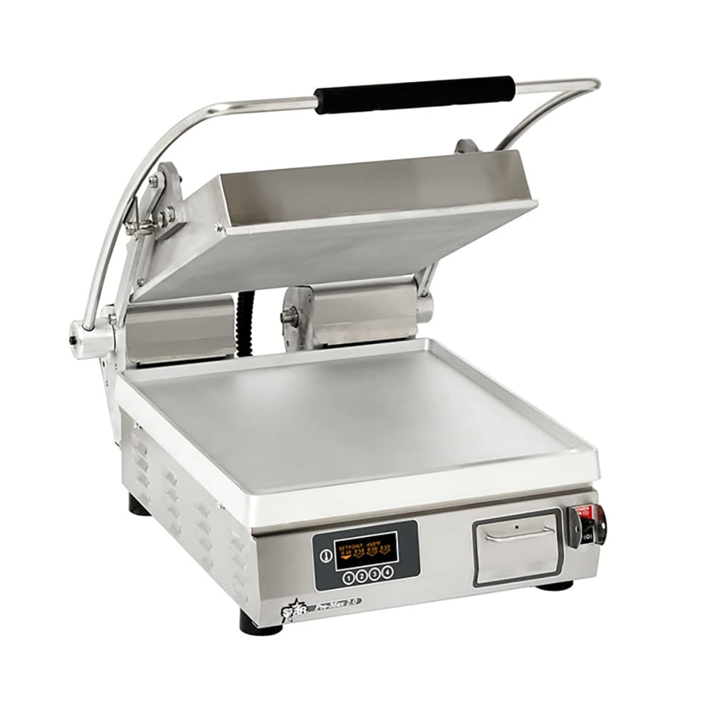 Star PST14E Single Commercial Panini Press w/ Aluminum Smooth Plates, 120v