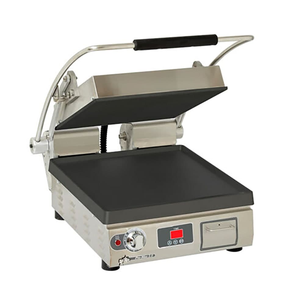 Star PST14IT Single Commercial Panini Press w/ Cast Iron Smooth Plates, 240v/1ph
