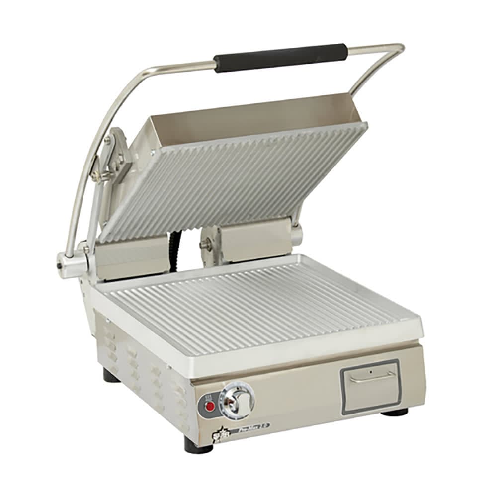 Star PGT14 Single Commercial Panini Press w/ Aluminum Grooved Plates, 120v