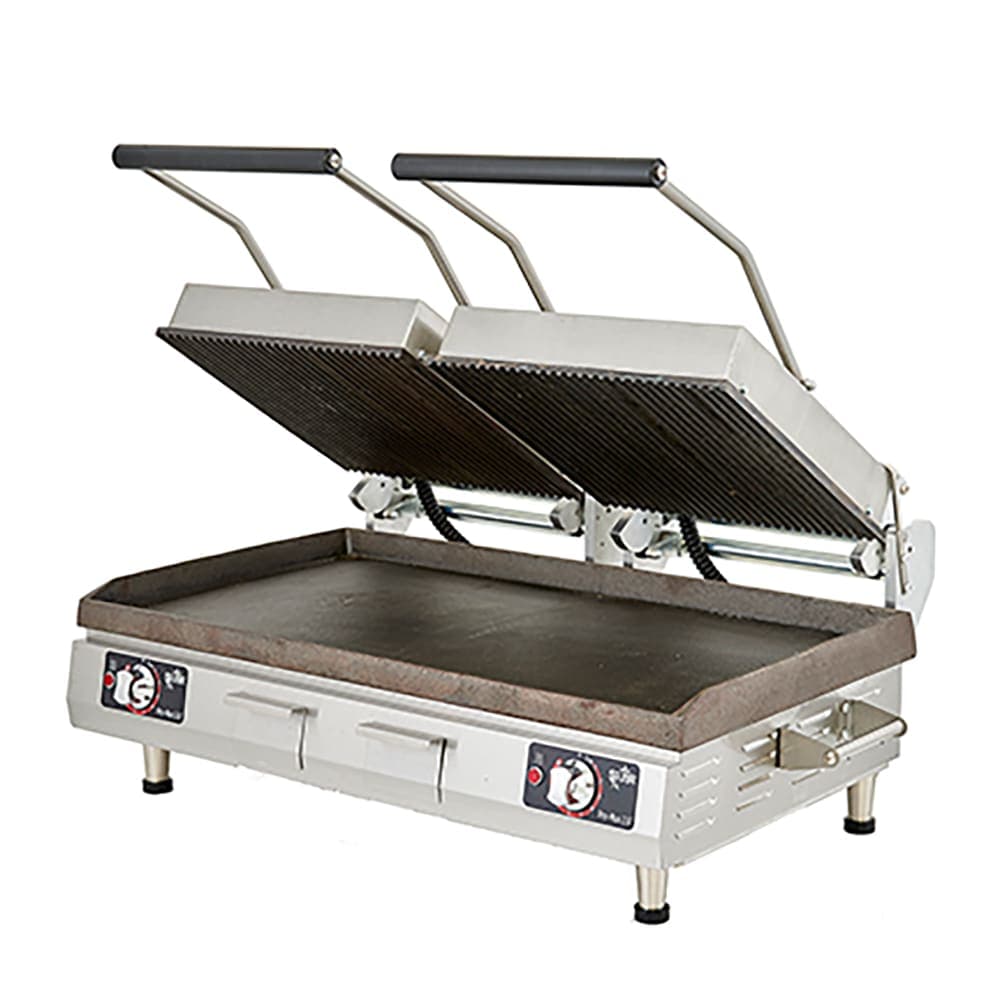 Star PSC28IEGT Double Commercial Panini Press w/ Cast Iron Grooved & Smooth Plates, 240v/1ph