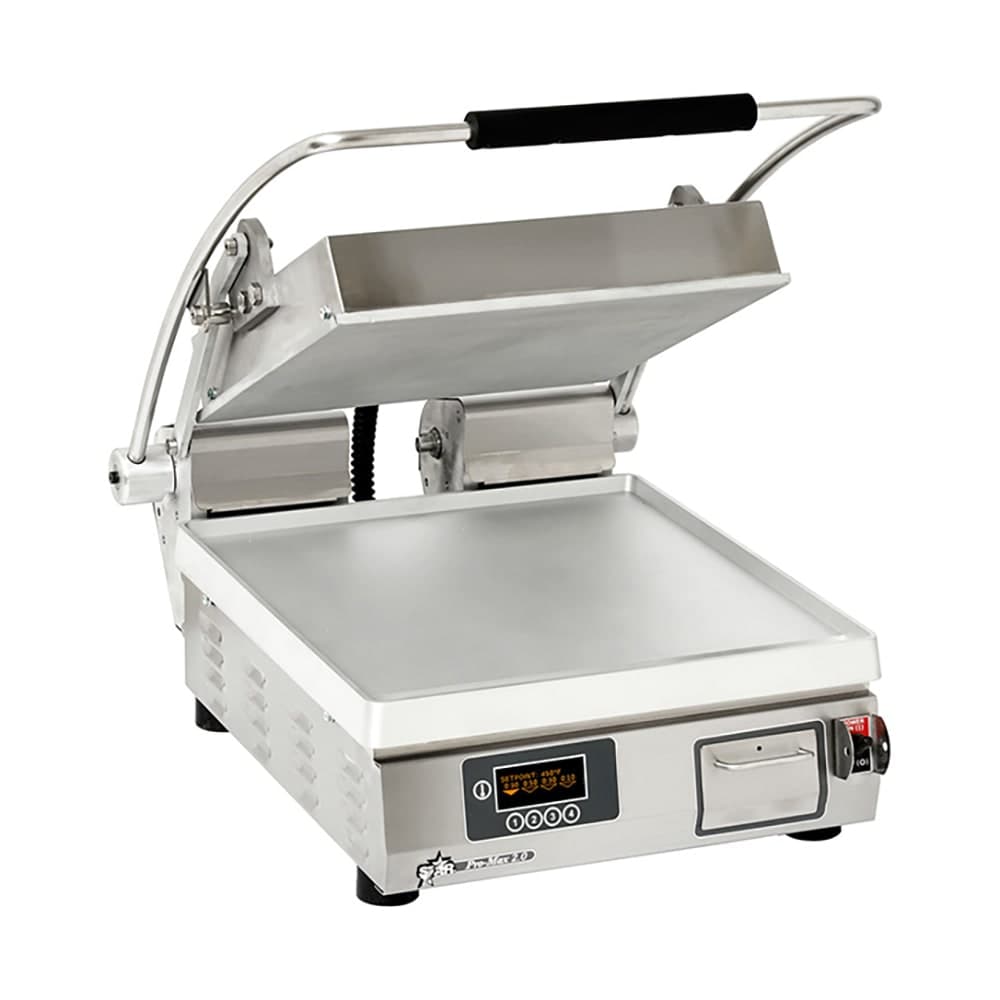 Star PST14E Single Commercial Panini Press w/ Aluminum Smooth Plates, 240v/1ph