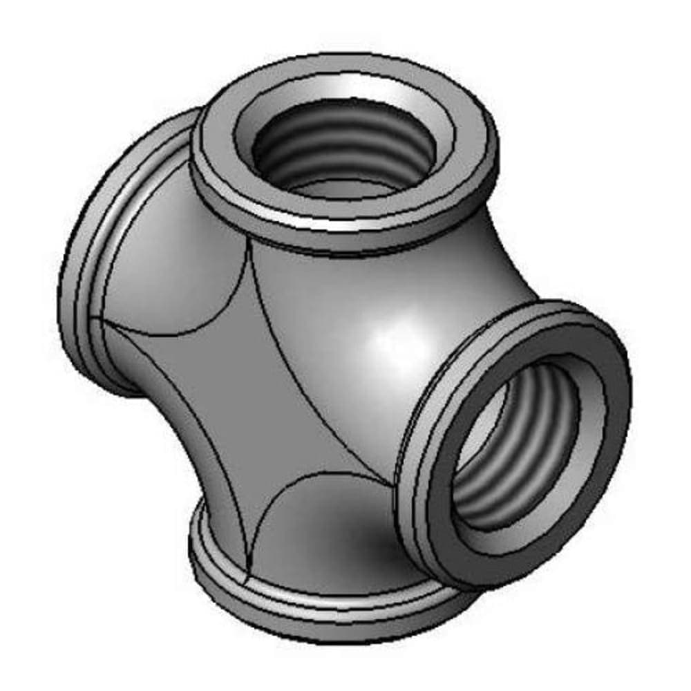 T&S 016804-40 3/8" NPT Cross, Chrome Plated Brass