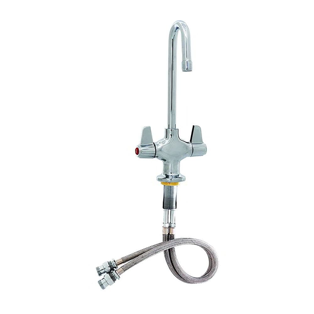 T&S 5F-2SLX03 Deck Mount Faucet - 3" Gooseneck Spout, Single Hole