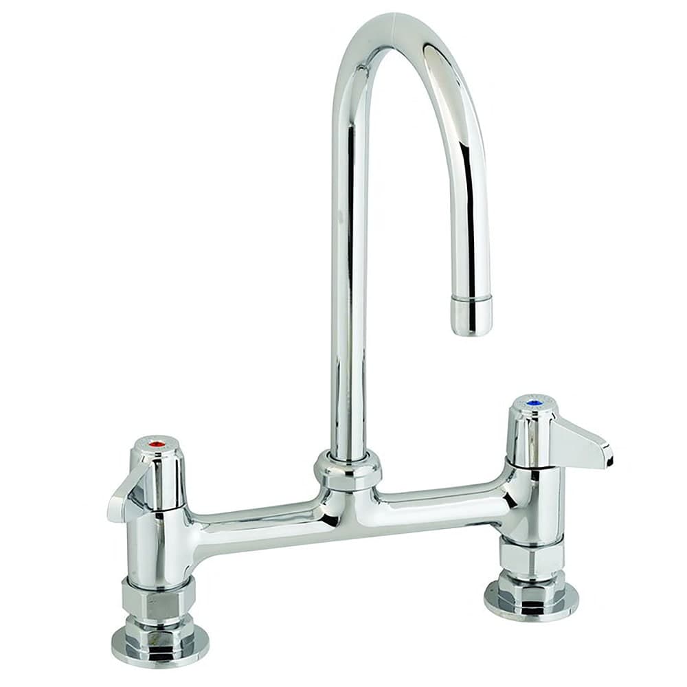 T&S 5F-8DLX05 Deck Mount Faucet - 5 1/2" Swivel Gooseneck, 8" Centers