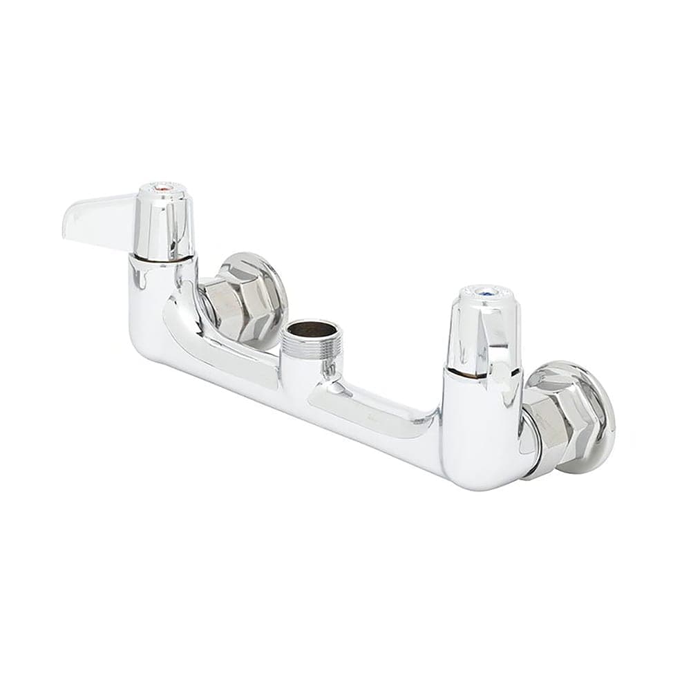 T&S 5F-8WLX00 Faucet, Wall Mount, 8" Centers, Less Nozzle, 2" Flange