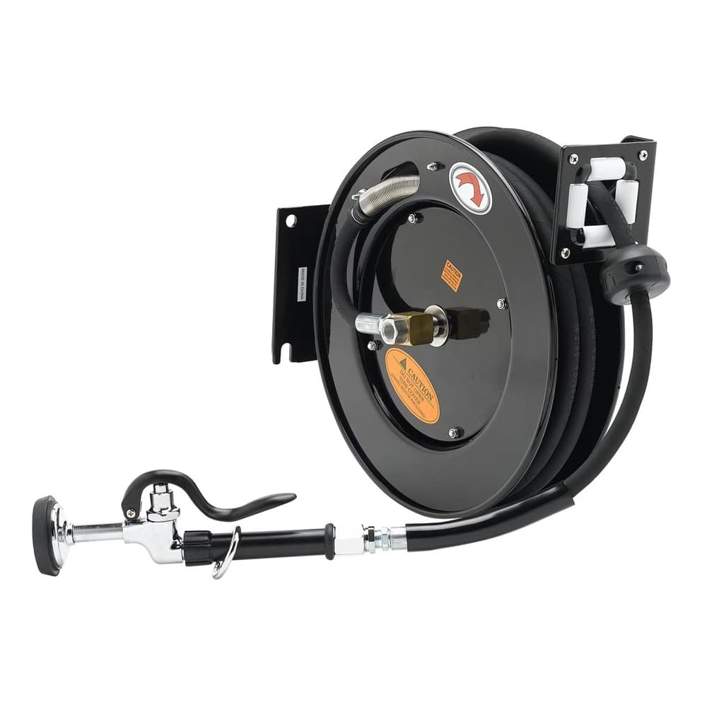T&S 5HR-242-01 Equipment Open Hose Reel, 50 ft, Epoxy Coated Steel, Spray Valve