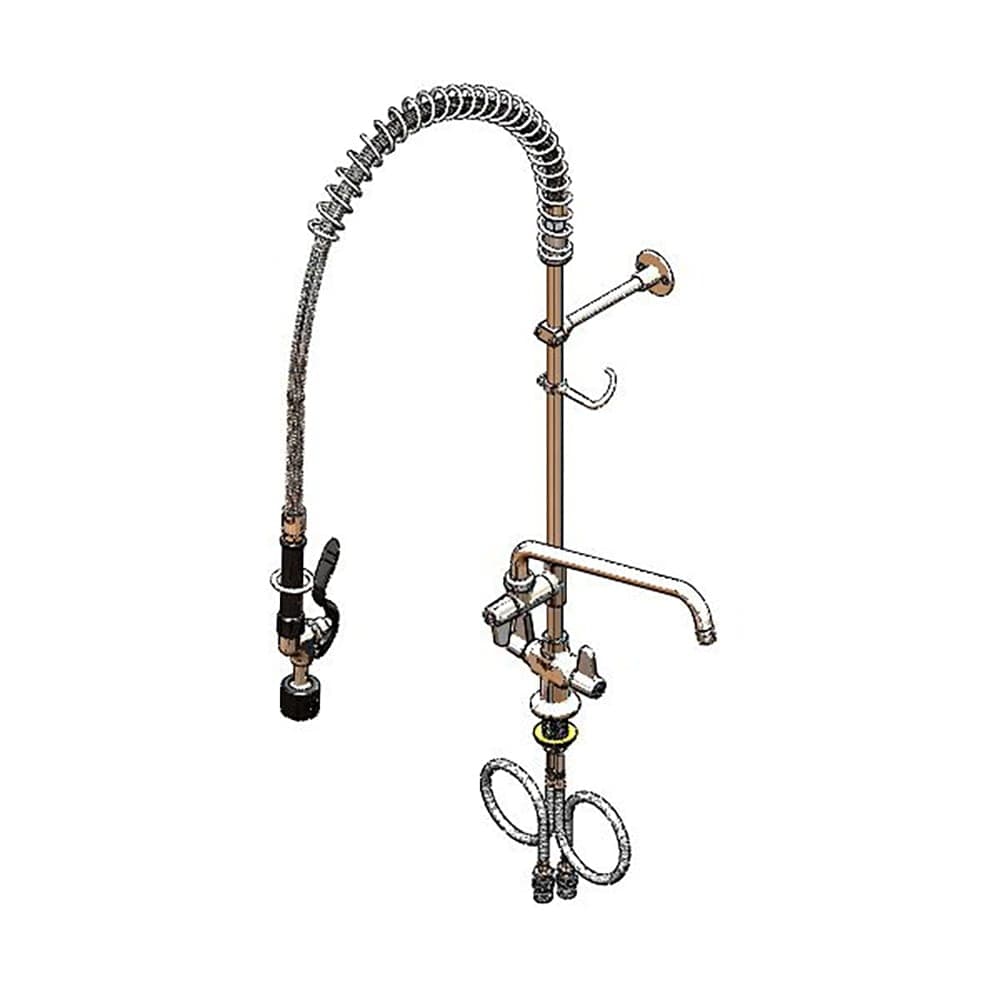 T&S 5PR-2S12-C 38 9/16"H Deck Mount Pre Rinse Faucet - 1 1/5 GPM, Base with Nozzle