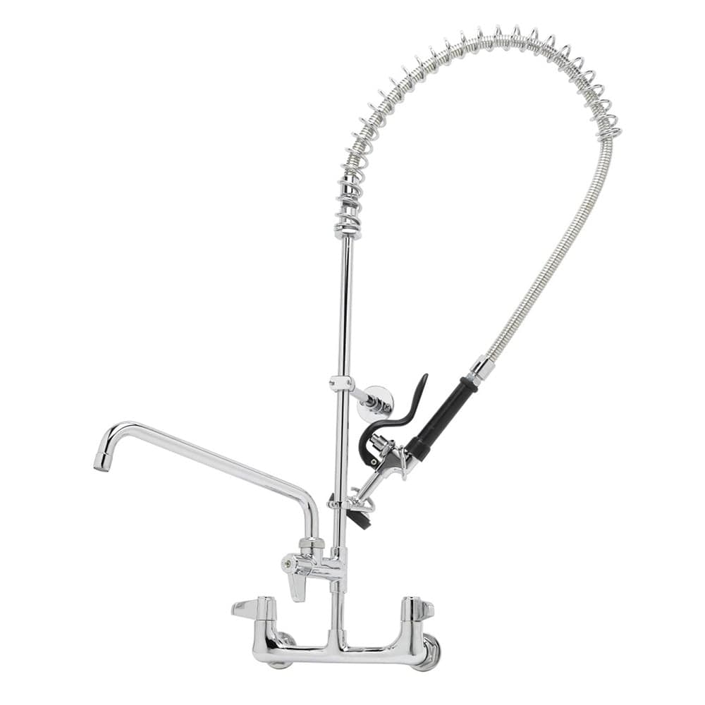 T&S 5PR-8W10 35 11/16"H Wall Mount Pre Rinse Faucet - 1.15 GPM, Base with Nozzle