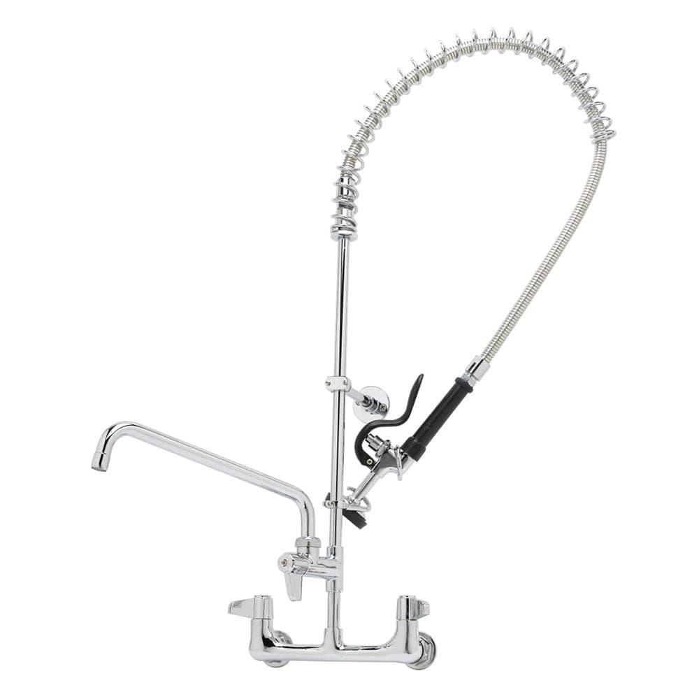 T&S 5PR-8W12 35 11/16"H Wall Mount Pre Rinse Faucet - 1.15 GPM, Base with Nozzle