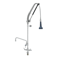T&S B-0113-12CRB8TP 49"H Deck Mount Pre Rinse Faucet - 1 7/100 GPM, Base with Nozzle thumbnail 2