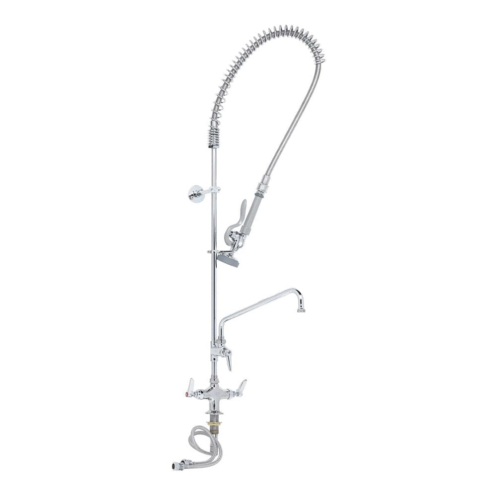 T&S B-0113-ADF12-B Deck Mount Pre Rinse Unit w/ 44" Hose & 12" Add On Faucet