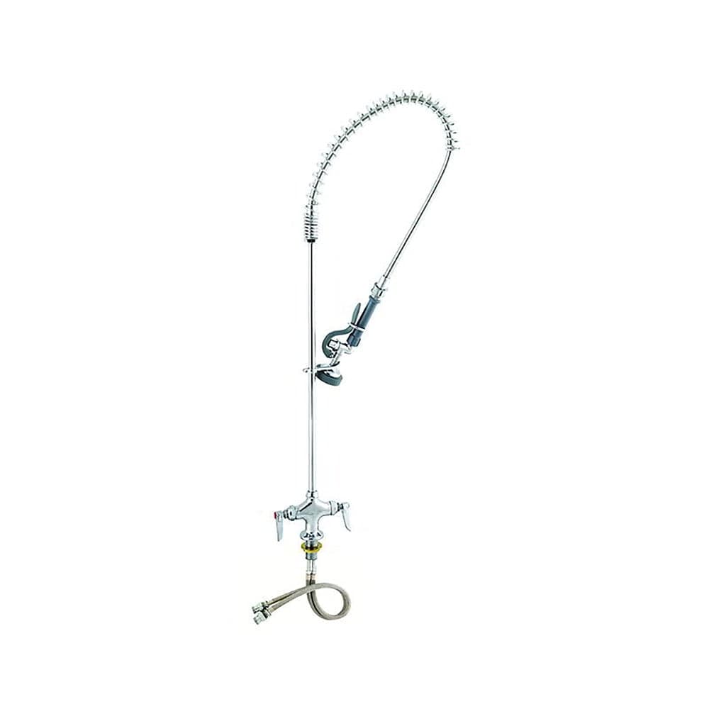 T&S B-0113-SWV Pre-Rinse Spray Valve w/ 44" Flexible Hose, Spring Action Gooseneck, Stainless