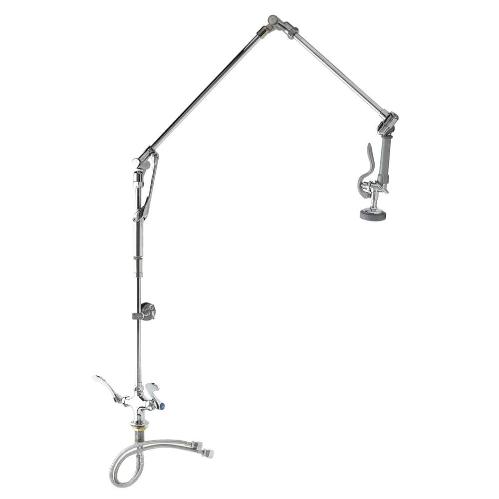 T&S B-0114-01B-WH4 42 13/16"H Wall Mount Pre Rinse Faucet - 1 3/20 GPM, Base with Nozzle