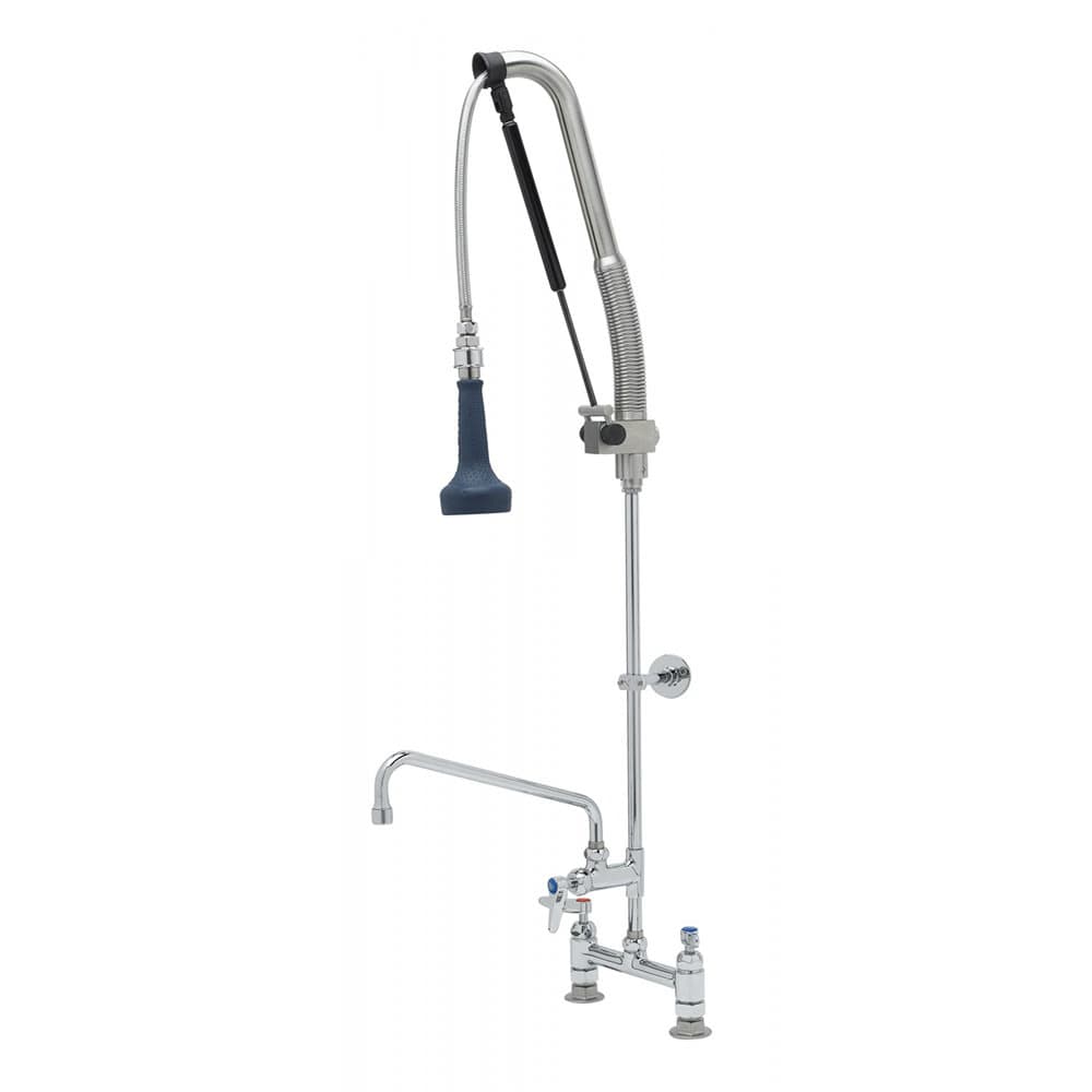 T&S B-0123-12-CRB8P 45"H Deck Mount Pre Rinse Faucet - 1 7/100 GPM, Base with Nozzle