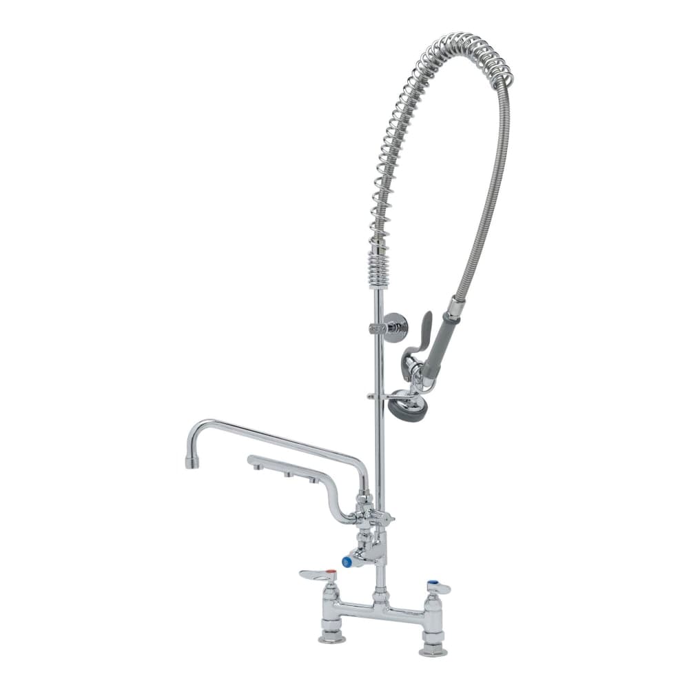 T&S B-0123-U12-B 46" Deck Mount Pre Rinse Faucet - 1.5 GPM, Base with Nozzle