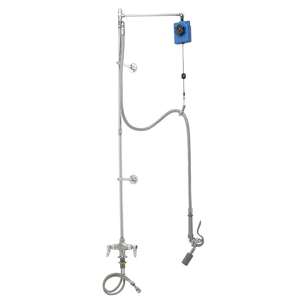 T&S B-0126-CR 55 5/8"H Deck Mount Pre Rinse Faucet - 13/20 GPM, Base with Nozzle