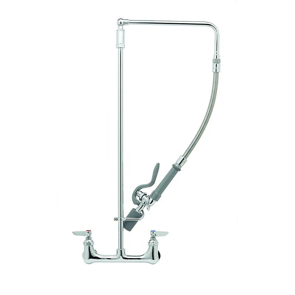 T&S B-0131-C 30"H Wall Mount Pre Rinse Faucet - 13/20 GPM, Base with Nozzle