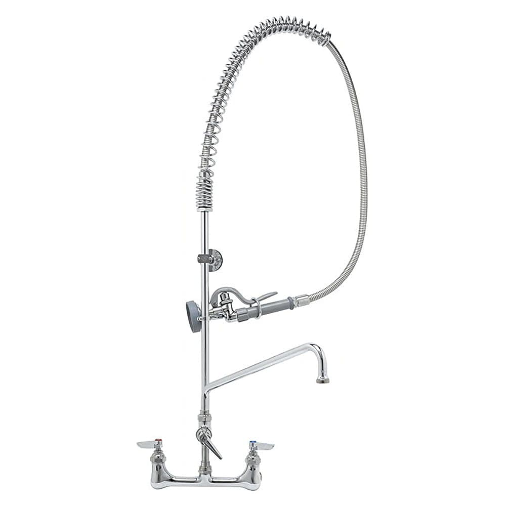 T&S B-0133-01 37 5/8"H Wall Mount Pre Rinse Faucet - 1 3/20 GPM, Base with Nozzle