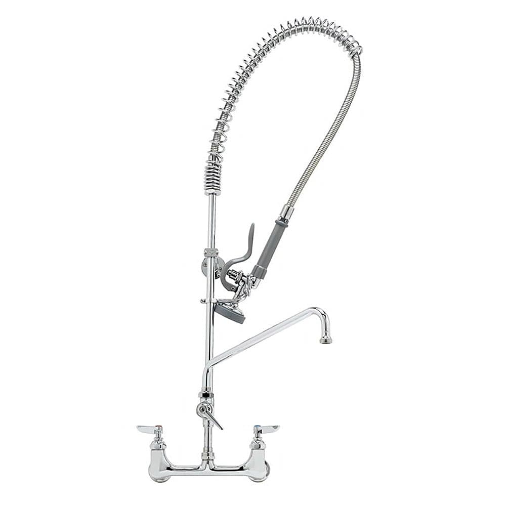 T&S B-0133-12-CR-B 37 9/16"H Wall Mount Pre Rinse Faucet - 1 3/20 GPM, Base with Nozzle